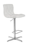 Stools Bar Stools - 35" White Leatherette and Steel Bar Stool HomeRoots