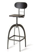 Stools Bar Stools - 38" Black and Gun Metal and Wood Bar Stool HomeRoots