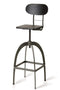 Stools Bar Stools - 38" Black and Gun Metal and Wood Bar Stool HomeRoots