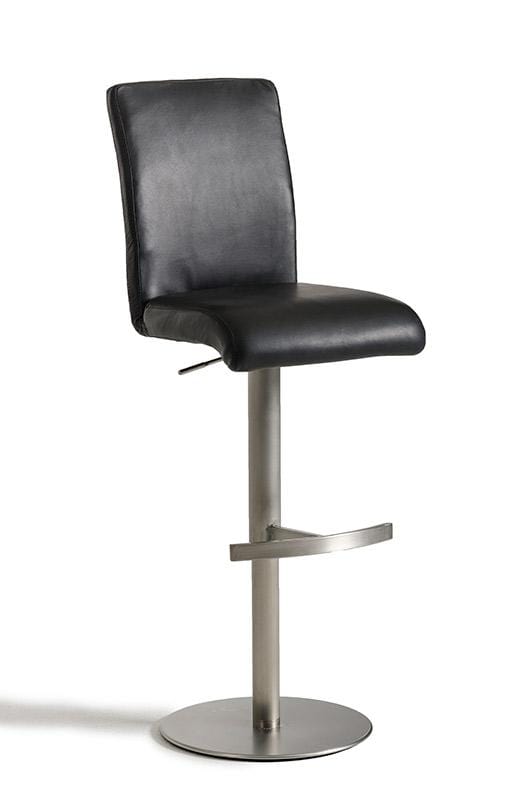Stools Bar Stools - 38" Black Eco-Leather and Steel Bar Stool HomeRoots
