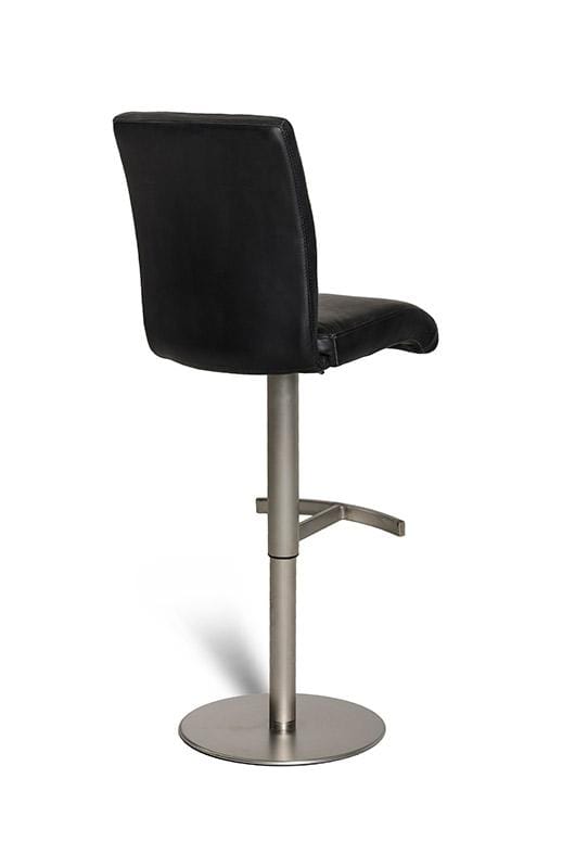 Stools Bar Stools - 38" Black Eco-Leather and Steel Bar Stool HomeRoots