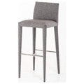 Stools Bar Stools - 38" Grey Fabric and Metal Bar Stool HomeRoots