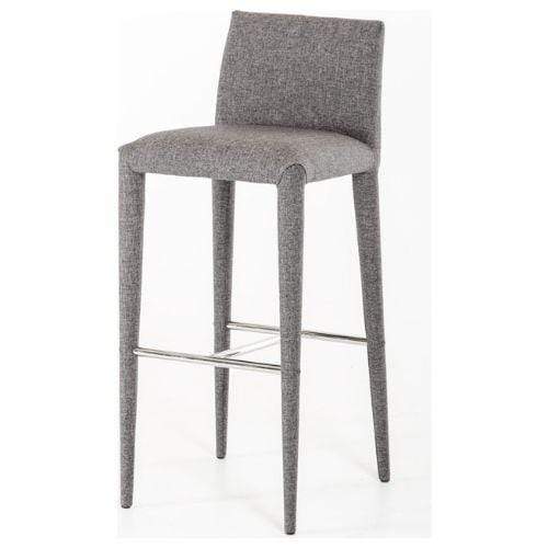 Stools Bar Stools - 38" Grey Fabric and Metal Bar Stool HomeRoots