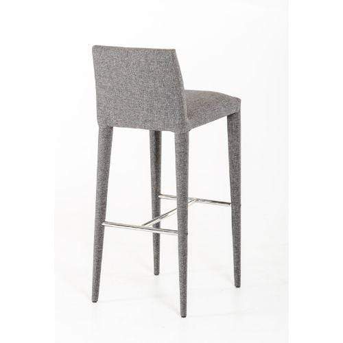 Stools Bar Stools - 38" Grey Fabric and Metal Bar Stool HomeRoots