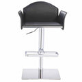 Stools Bar Stools - 41" Black Eco-Leather and Steel Bar Stool HomeRoots