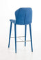 Stools Bar Stools - 41" Blue Fabric and Metal Bar Stool HomeRoots