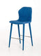 Stools Bar Stools - 41" Blue Fabric and Metal Bar Stool HomeRoots