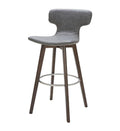 Stools Bar Stools - 41" Dark Grey Eco-Leather, Steel, and Wood Bar Stool HomeRoots