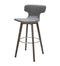 Stools Bar Stools - 41" Dark Grey Eco-Leather, Steel, and Wood Bar Stool HomeRoots