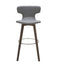 Stools Bar Stools - 41" Dark Grey Eco-Leather, Steel, and Wood Bar Stool HomeRoots