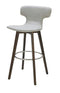 Stools Bar Stools - 41" Light Grey Eco-Leather, Steel, and Wood Bar Stool HomeRoots