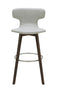 Stools Bar Stools - 41" Light Grey Eco-Leather, Steel, and Wood Bar Stool HomeRoots