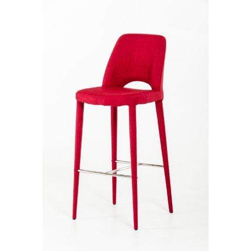 Stools Bar Stools - 41" Red Fabric and Metal Bar Stool HomeRoots