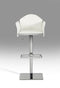 Stools Bar Stools - 41" White Eco-Leather and Steel Bar Stool HomeRoots