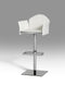 Stools Bar Stools - 41" White Eco-Leather and Steel Bar Stool HomeRoots