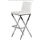 Stools Bar Stools - 41" White Eco-Leather and Steel Bar Stool (Set of 2) HomeRoots