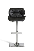 Stools Bar Stools - 42" Black Eco-Leather and Steel Bar Stool HomeRoots