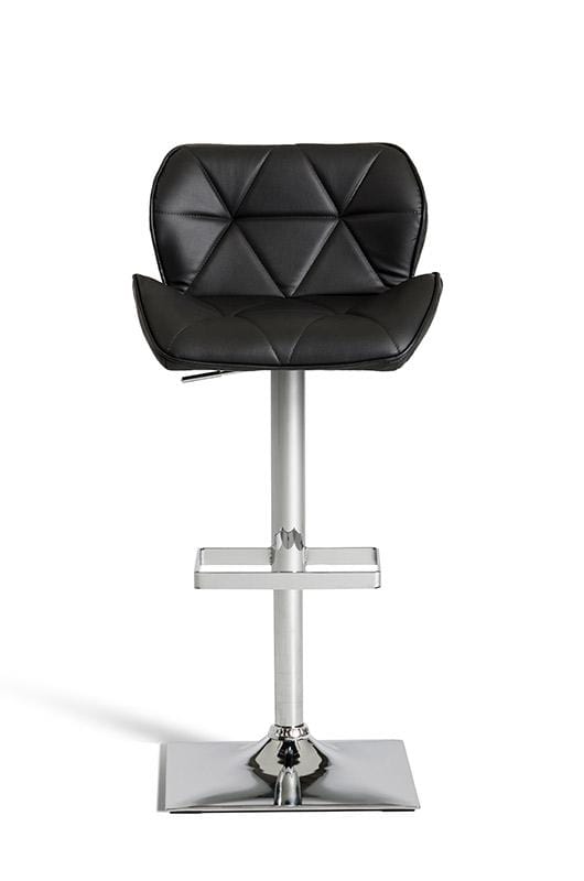 Stools Bar Stools - 42" Black Eco-Leather and Steel Bar Stool HomeRoots