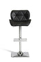 Stools Bar Stools - 42" Black Eco-Leather and Steel Bar Stool HomeRoots