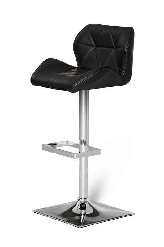 Stools Bar Stools - 42" Black Eco-Leather and Steel Bar Stool HomeRoots