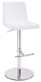 Stools Bar Stools - 42" White Leatherette and Steel Bar Stool HomeRoots