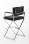 Stools Bar Stools - 43" Black Leatherette and Steel Bar Stool HomeRoots