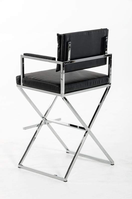 Stools Bar Stools - 43" Black Leatherette and Steel Bar Stool HomeRoots