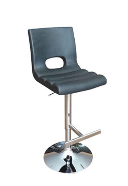Stools Bar Stools 45" Black Leatherette and Steel Bar Stool 2876 HomeRoots