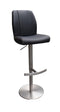 Stools Bar Stools 45" Black Leatherette and Steel Bar Stool 2879 HomeRoots