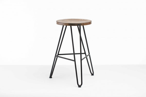 Stools Bar Stools For Sale - 12" X 12" X 24" Charcoal Ash Wood And Steel Round Counter Bar Stool HomeRoots