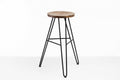 Stools Bar Stools For Sale - 12" X 12" X 30" Charcoal Ash Wood And Steel Round Bar Stool HomeRoots