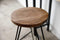 Stools Bar Stools For Sale - 12" X 12" X 30" Chocolate Ash Wood And Steel Round Bar Stool HomeRoots