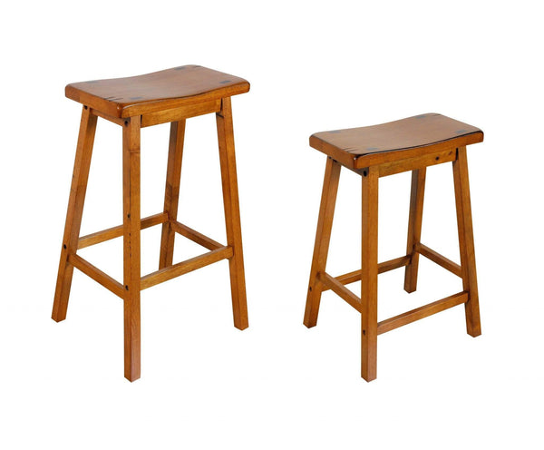 Stools Bar Stools For Sale - 17" X 14" X 24" Oak Wood Counter Height Stool (Set-2) HomeRoots