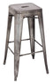 Stools Bar Stools For Sale - 17" X 17" X 30" 2pc Antique Silver Steel Bar Stool HomeRoots
