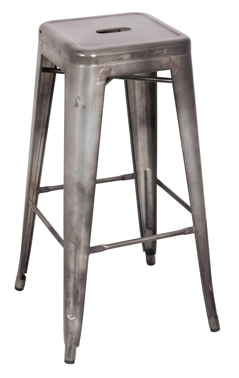 Stools Bar Stools For Sale - 17" X 17" X 30" 2pc Antique Silver Steel Bar Stool HomeRoots