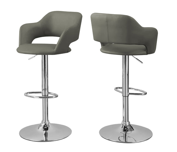 Stools Bar Stools For Sale - 21" x 22'.5" x 36" Light Grey, Foam, Metal, Leather-Look - Barstool HomeRoots