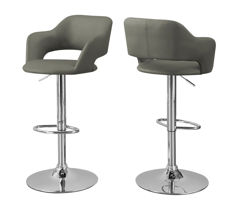 Stools Bar Stools For Sale - 21" x 22'.5" x 36" Light Grey, Foam, Metal, Leather-Look - Barstool HomeRoots