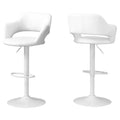 Stools Bar Stools For Sale 21" x 22'.5" x 36" White, Foam, Metal, Leather-Look Barstool 2778 HomeRoots