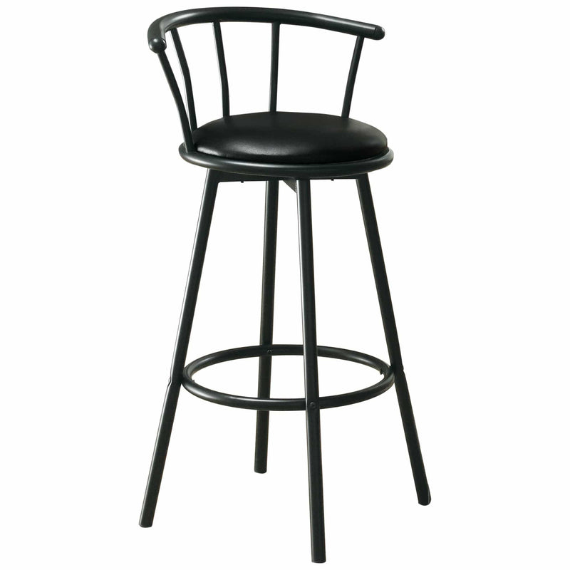 Stools Bar Stools For Sale - 43'.5" x 43'.5" x 74" Black, Metal, Foam, Leather-Look - Barstool HomeRoots