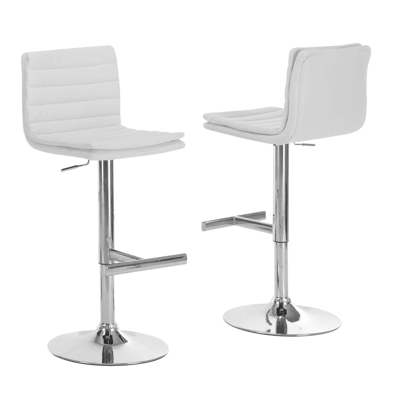Stools Bar Stools For Sale - 44" x 33" x 74" White, Foam, Metal, Leather-Look - Barstool 2pcs HomeRoots