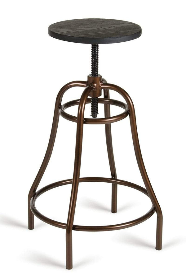 Stools Bar Stools - Modrest Fritch Modern Black & Bronze Bar Stool HomeRoots