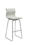 Stools Bar Stools - Two 41" White Leatherette and Steel Bar Stools HomeRoots