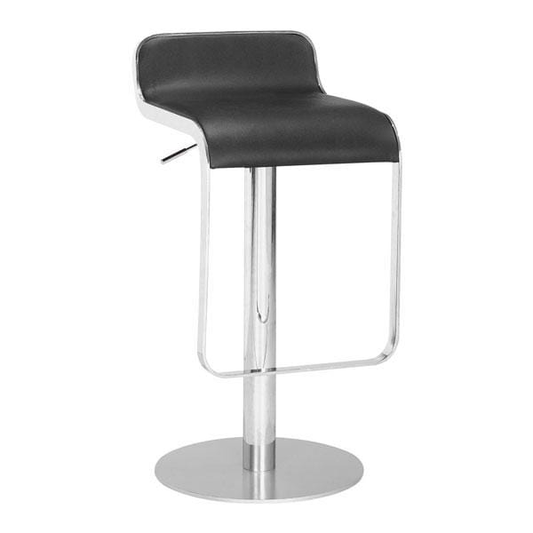 Stools Black Stool - 17.7" X 17.7" X 18.5" Beige And Stainless Polyester Stool HomeRoots