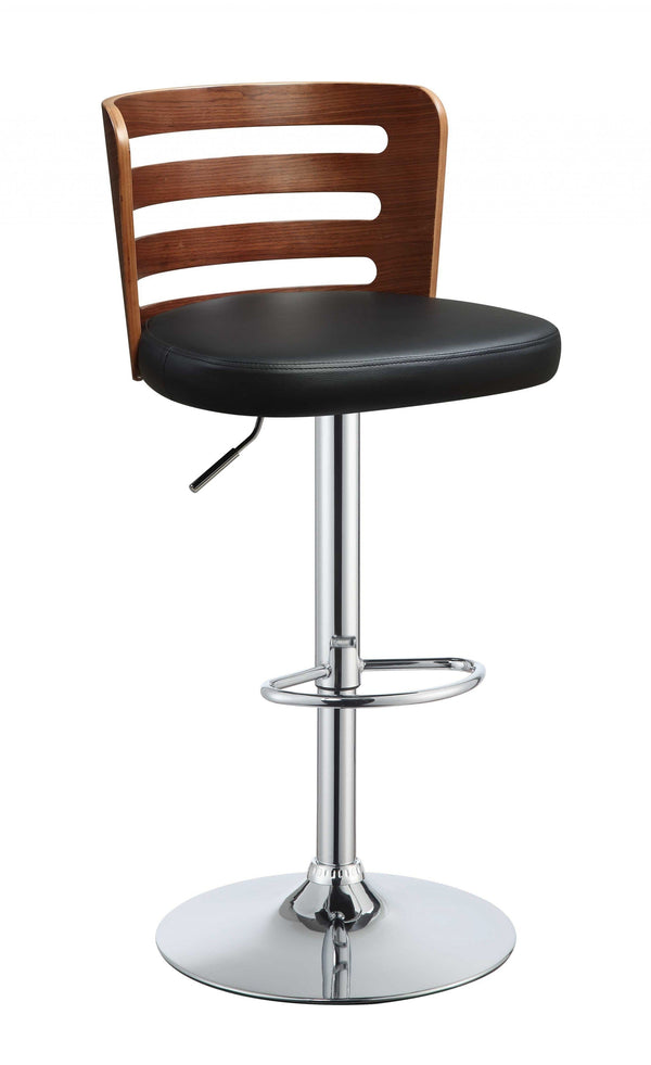 Stools Black Stool - 18" X 18" 34" Black And Walnut Adjustable Stool HomeRoots