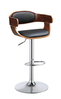 Stools Black Stool - 19" X 19" X 34" Black And Walnut Adjustable Stool HomeRoots