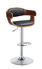 Stools Black Stool - 19" X 19" X 34" Black And Walnut Adjustable Stool HomeRoots