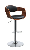 Stools Black Stool - 19" X 20" X 36" Black And Walnut Adjustable Stool HomeRoots