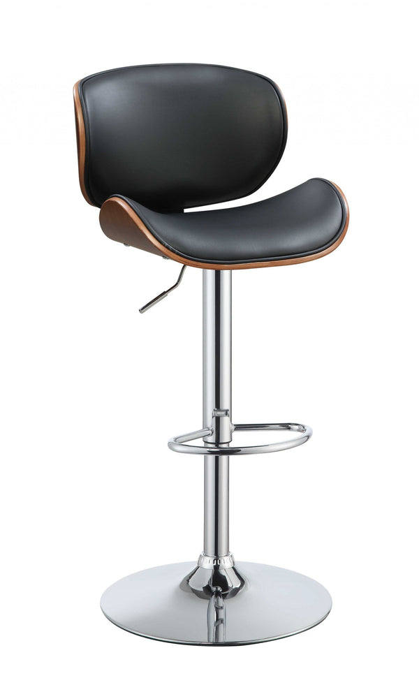 Stools Black Stool - 20" X 20" X 36" Black And Walnut Adjustable Stool HomeRoots