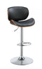Stools Black Stool - 20" X 20" X 36" Black And Walnut Adjustable Stool HomeRoots