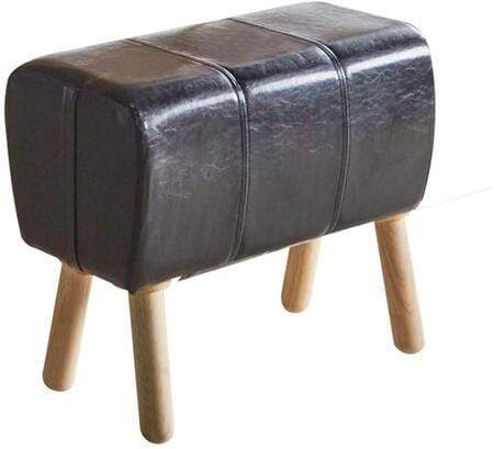 Stools Black Stool - 21" X 11" X 18" Black Polyurethane Stool (1Pc) HomeRoots